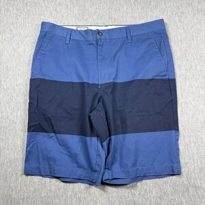 Volcom Mens Chino Shorts Size 30 Blue Navy Stripe Colorblock Skate Surf